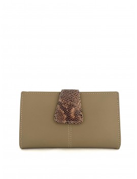 Cartera de piel mujer camel...