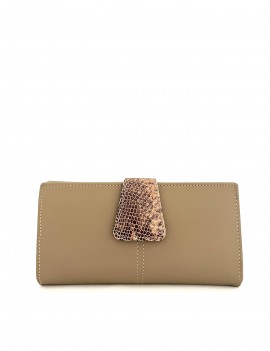 Cartera de piel mujer camel...